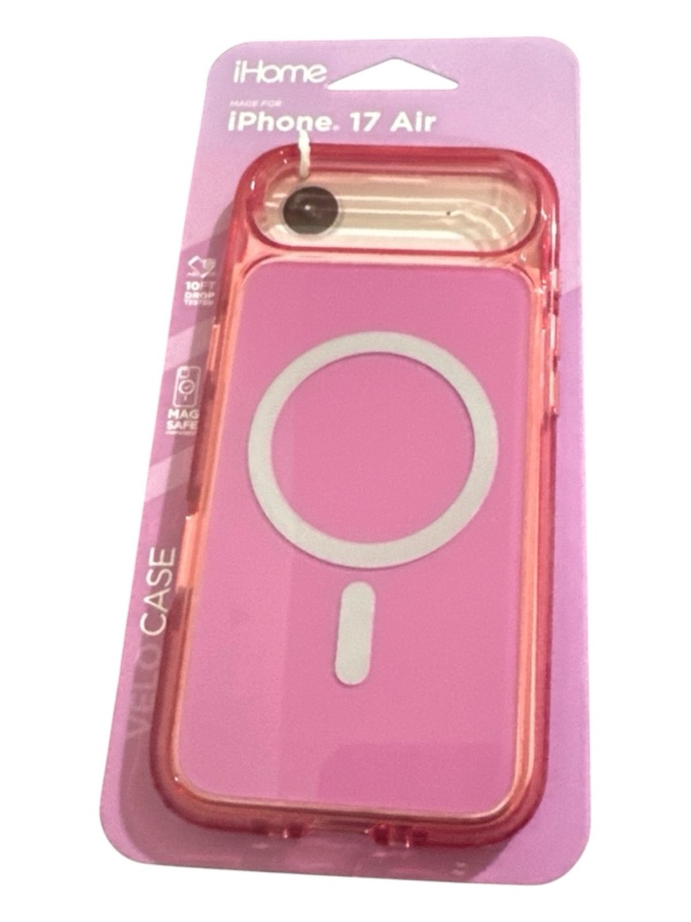 iHome Pink MagSafe-Compatible iPhone 17 Air Case with Clear Bumper